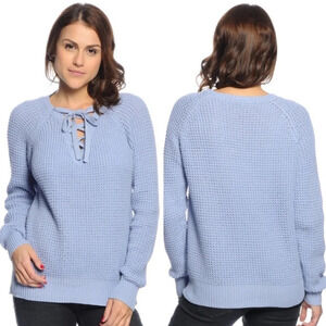 ASOS Vila • Lace Up Knit Sweater - Eventide